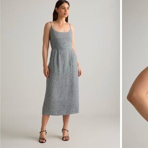 Quince- 100% European Linen Scoop Neck Midi Dress- NWT SIZE S